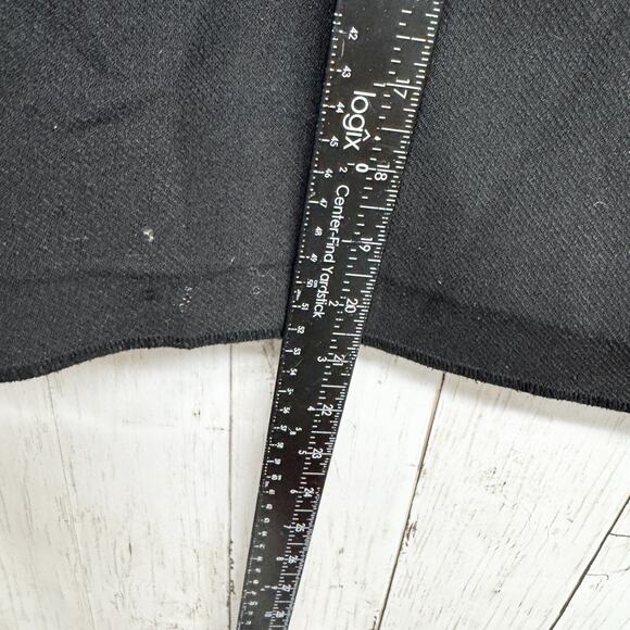 H&M Skirt Women Size 6 Black Gold Button Pleat Front Midi Zip Button Back Preppy - Picture 7 of 8